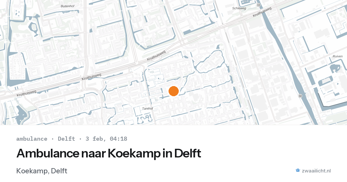 Ambulance naar Koekamp in Delft — 3 feb 2026