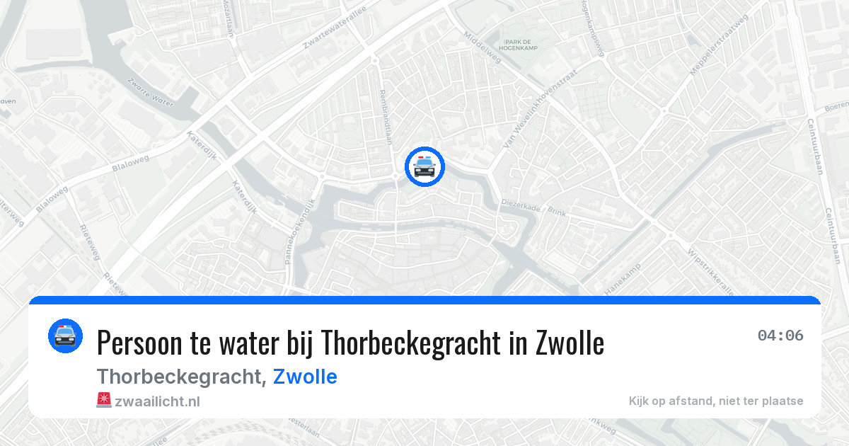 Persoon te water bij Thorbeckegracht in Zwolle — 4 jul 2026