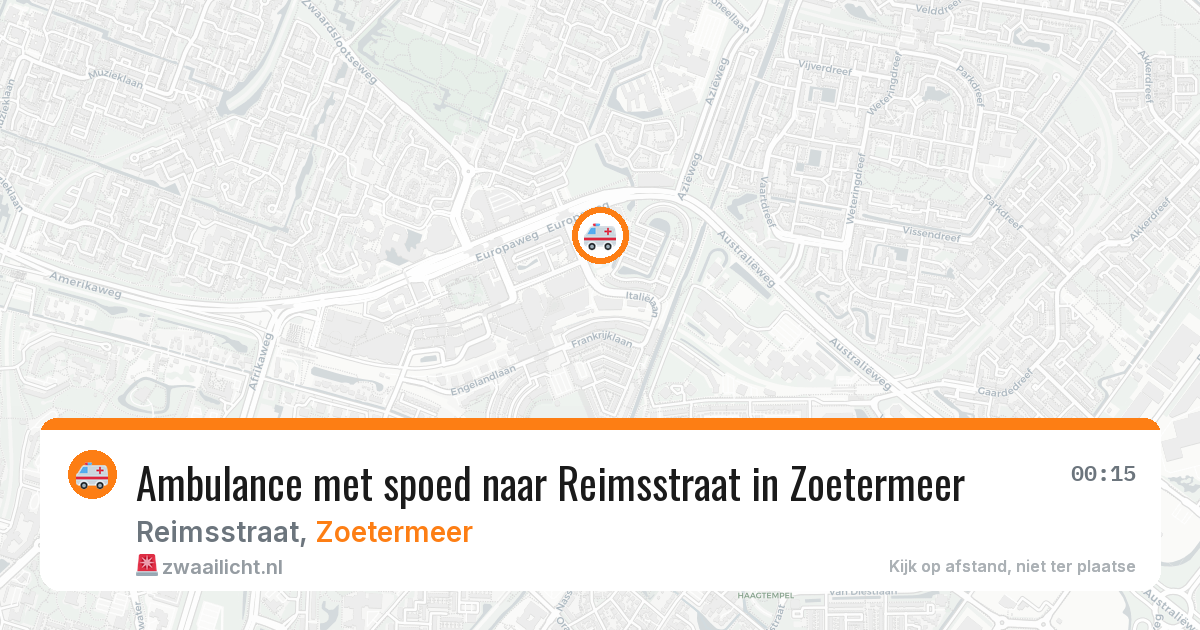 Ambulance met spoed naar Reimsstraat in Zoetermeer — 5 jul 2026