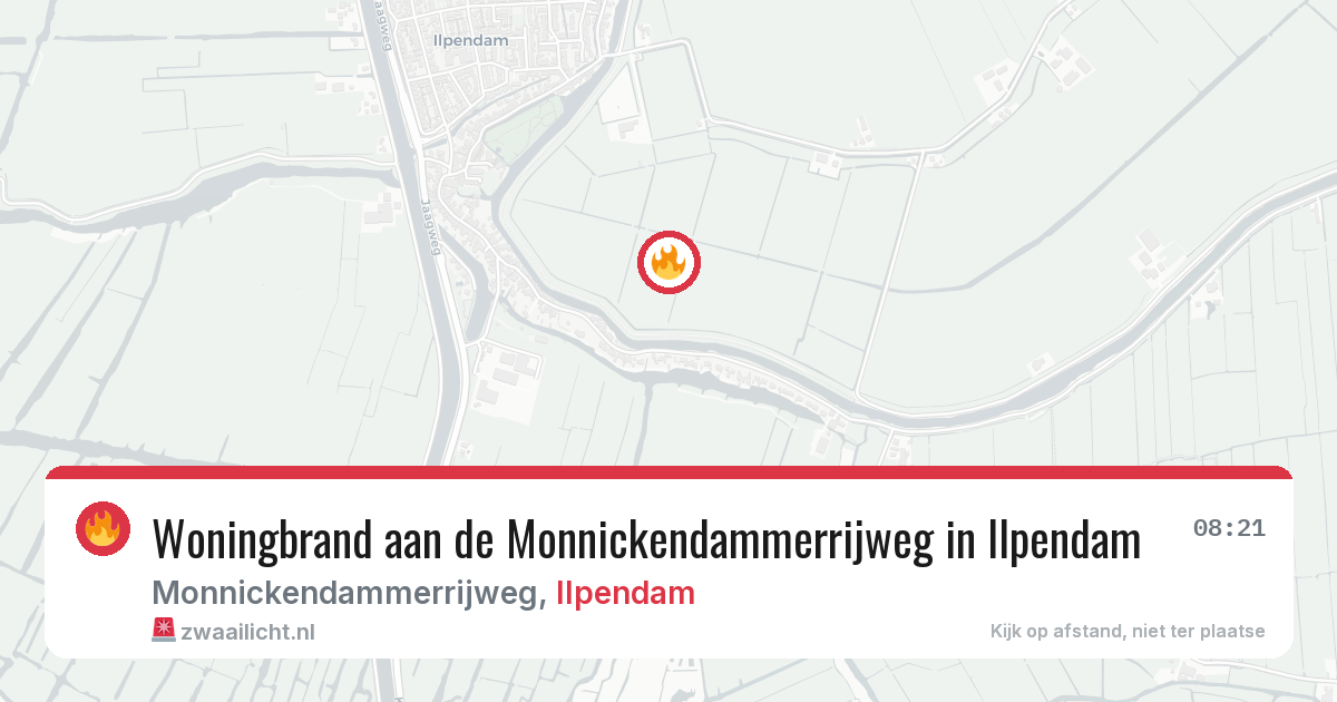 Woningbrand aan de Monnickendammerrijweg in Ilpendam — 25 mei 2026