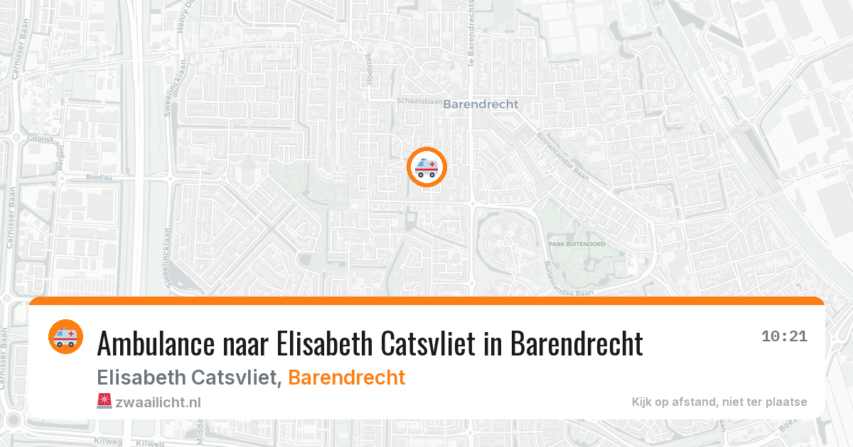 Ambulance naar Elisabeth Catsvliet in Barendrecht — 21 jun 2026