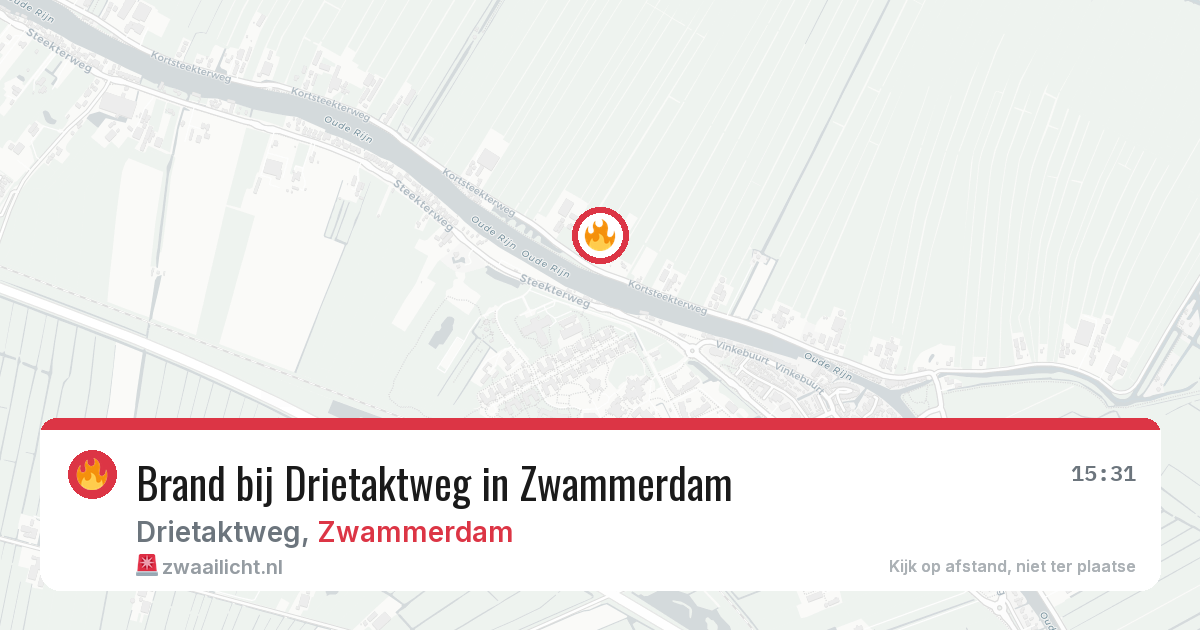 Brand bij Drietaktweg in Zwammerdam — 19 jul 2026