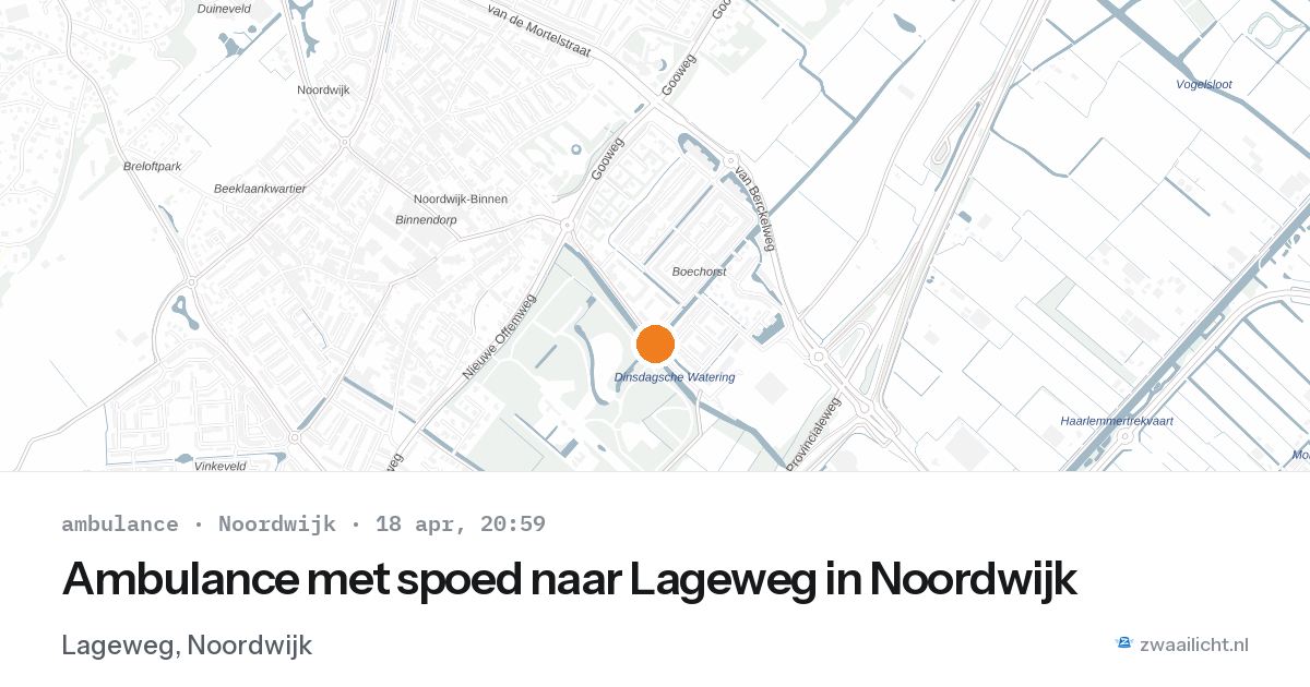 Ambulance met spoed naar Lageweg in Noordwijk — 18 apr 2026