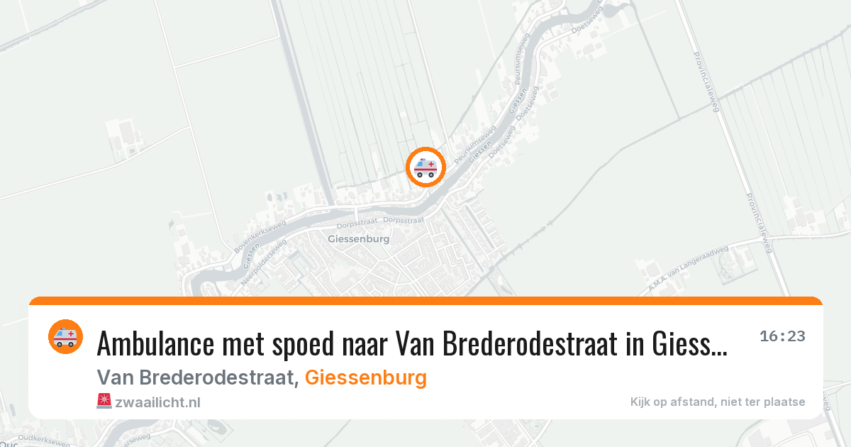 Ambulance met spoed naar Van Brederodestraat in Giessenburg — 23 jan 2026