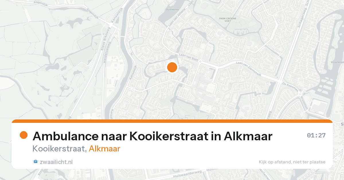 Ambulance naar Kooikerstraat in Alkmaar — 24 aug 2026