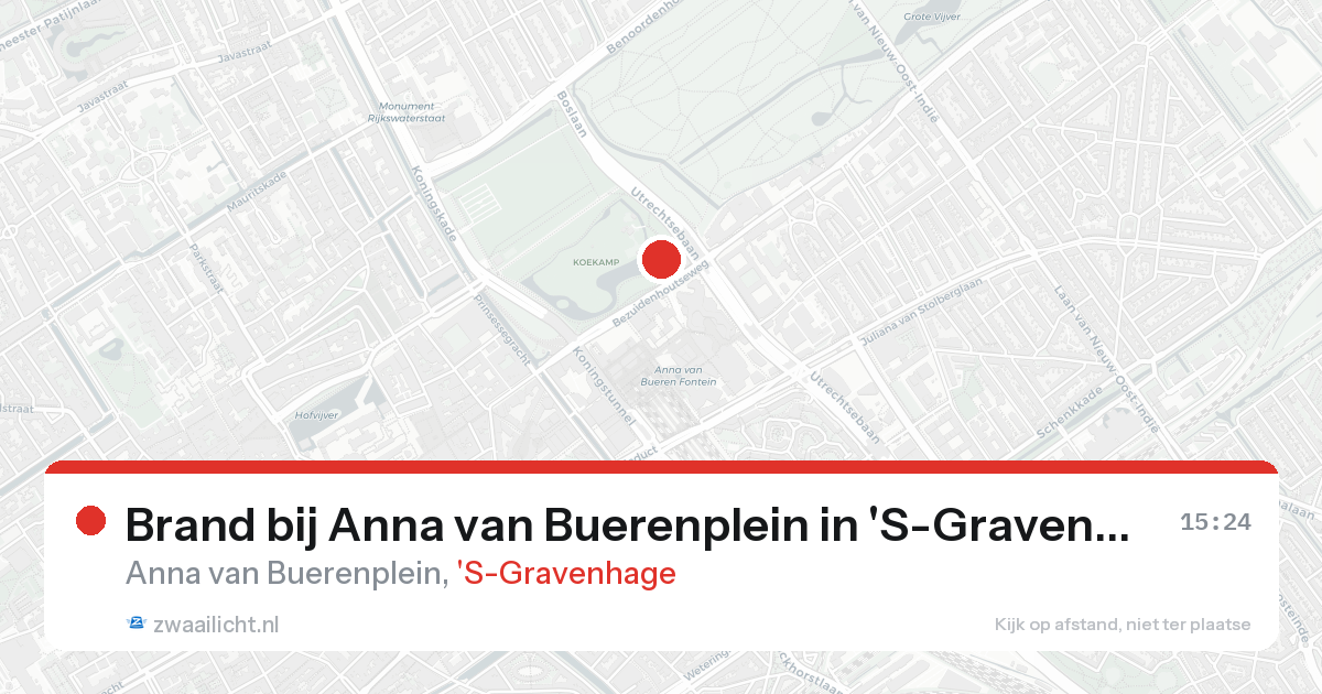 Brand bij Anna van Buerenplein in 'S-Gravenhage — 18 aug 2026