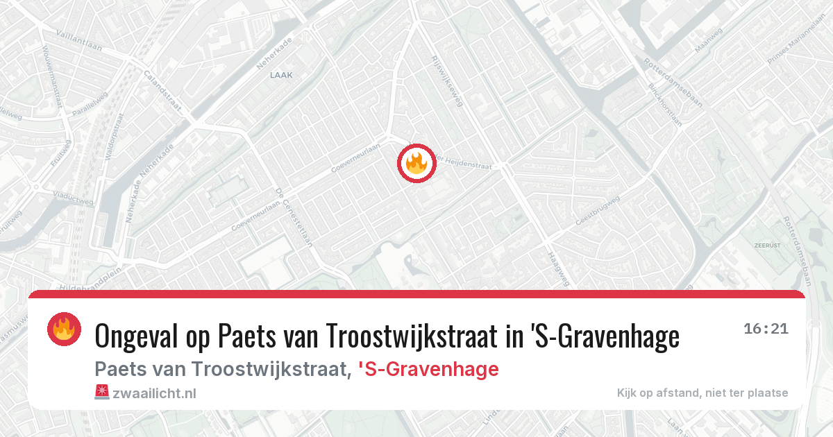 Ongeval op Paets van Troostwijkstraat in 'S-Gravenhage — 2 aug 2026