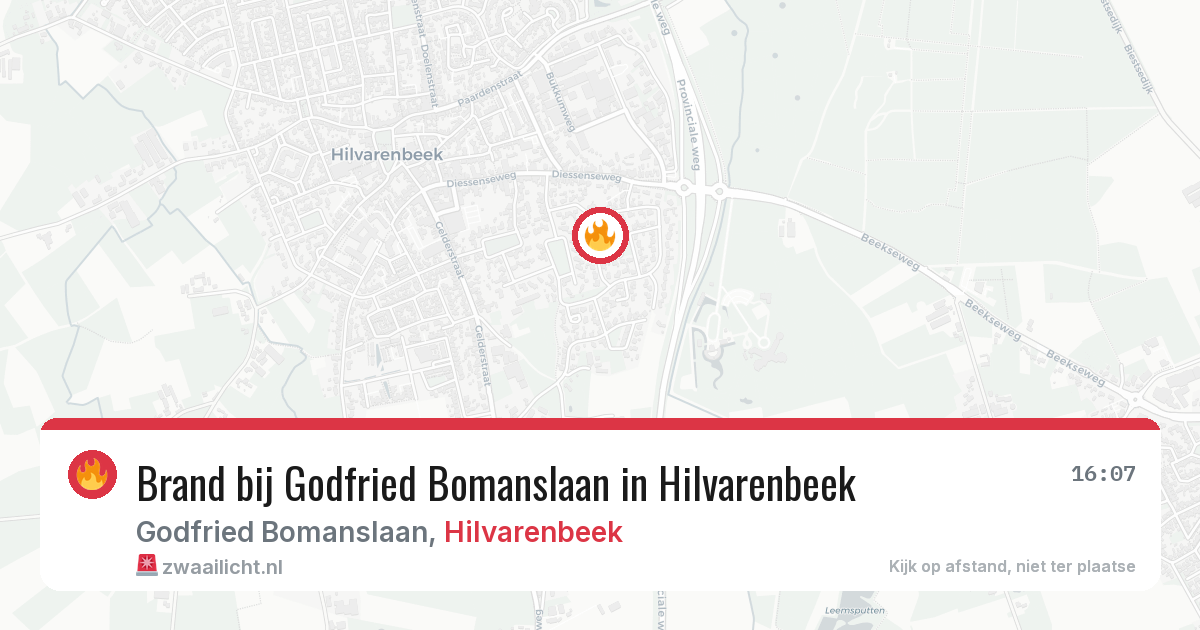 Brand bij Godfried Bomanslaan in Hilvarenbeek — 31 mei 2026