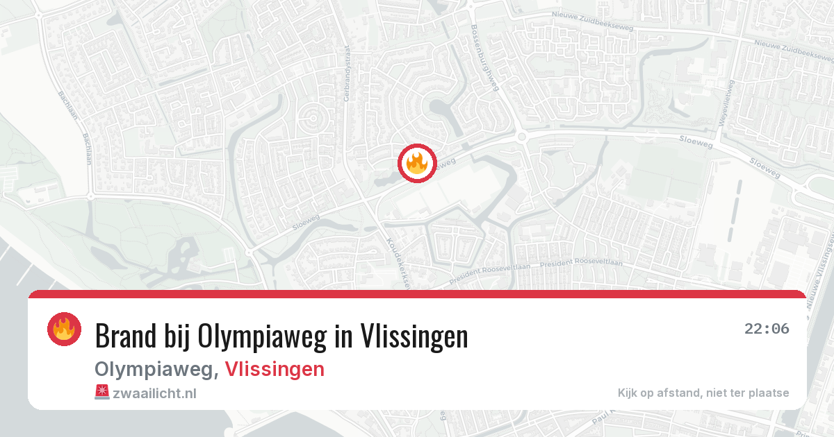 Brand bij Olympiaweg in Vlissingen — 13 aug 2026