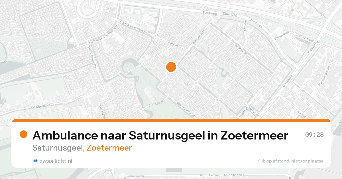 Ambulance naar Saturnusgeel in Zoetermeer — 20 aug 2026
