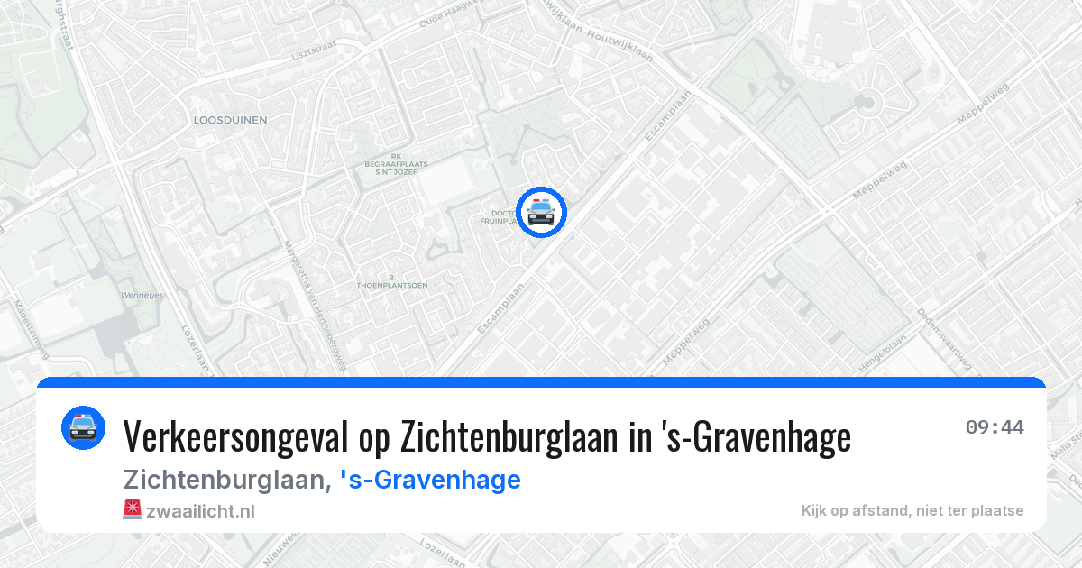 Verkeersongeval op Zichtenburglaan in 's-Gravenhage — 14 jul 2026