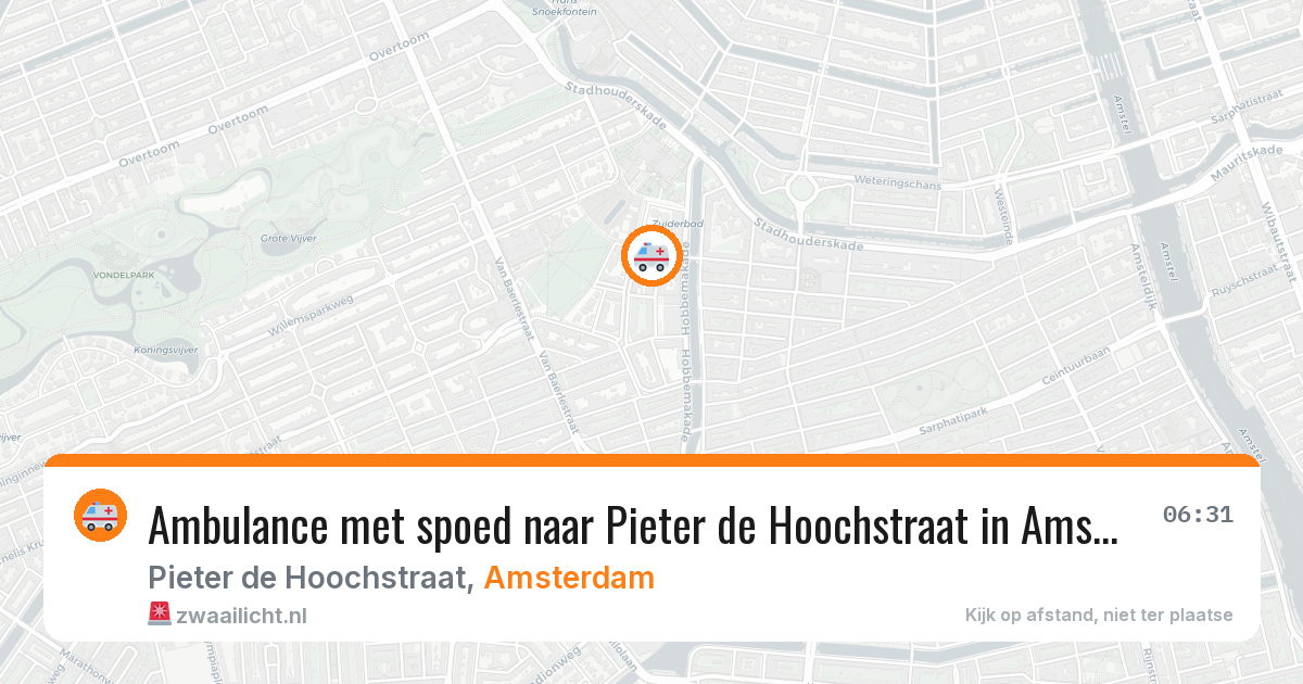 Ambulance met spoed naar Pieter de Hoochstraat in Amsterdam — 4 apr 2026