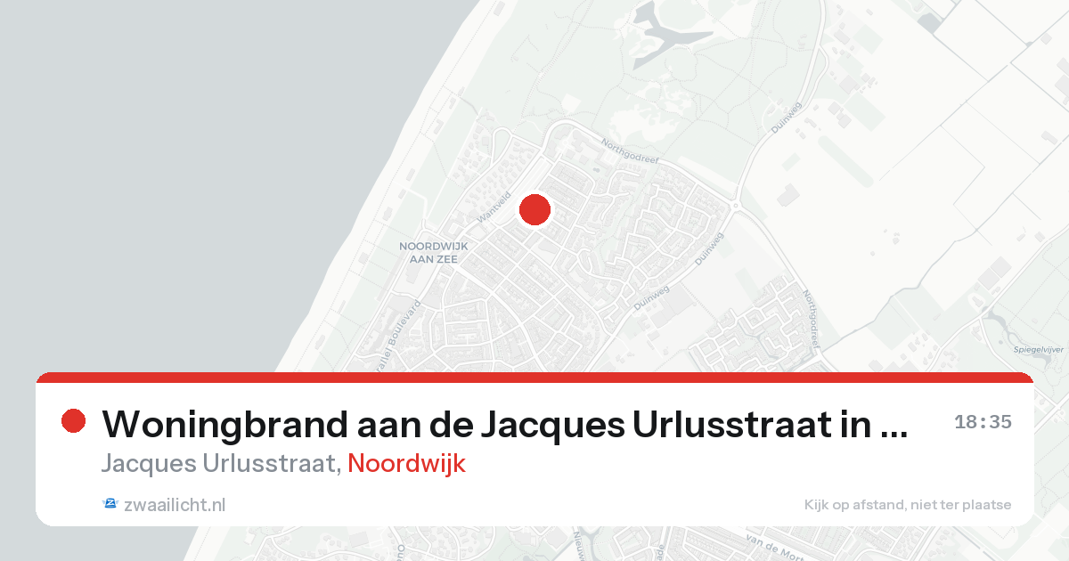 Woningbrand aan de Jacques Urlusstraat in Noordwijk — 29 apr 2026