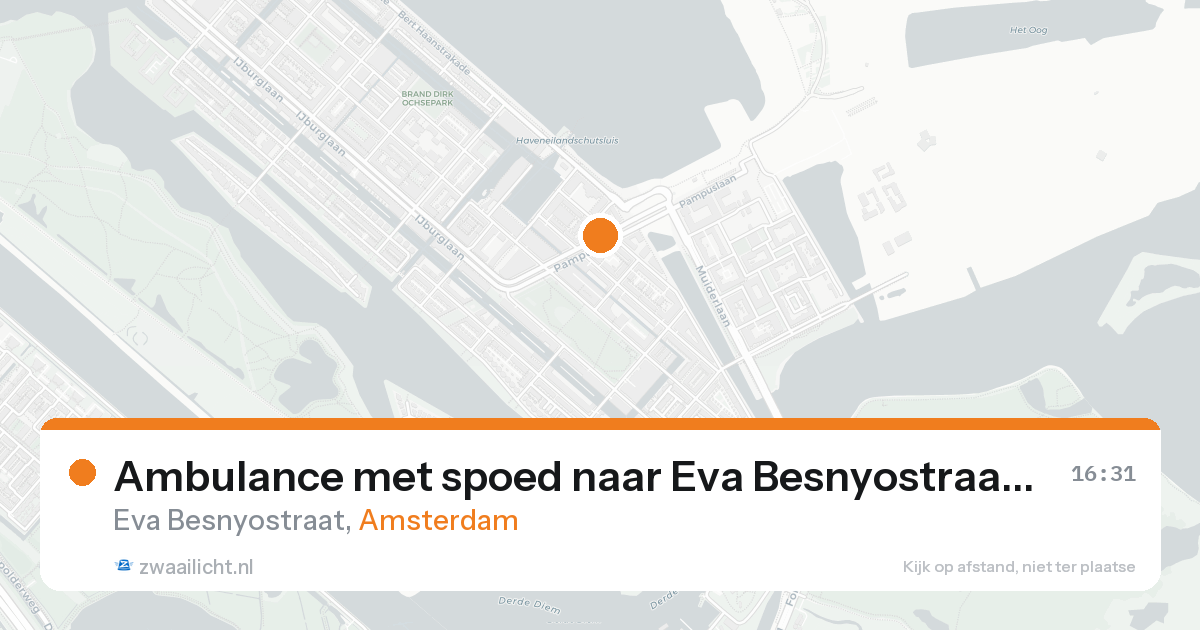 Ambulance met spoed naar Eva Besnyostraat in Amsterdam — 15 aug 2026