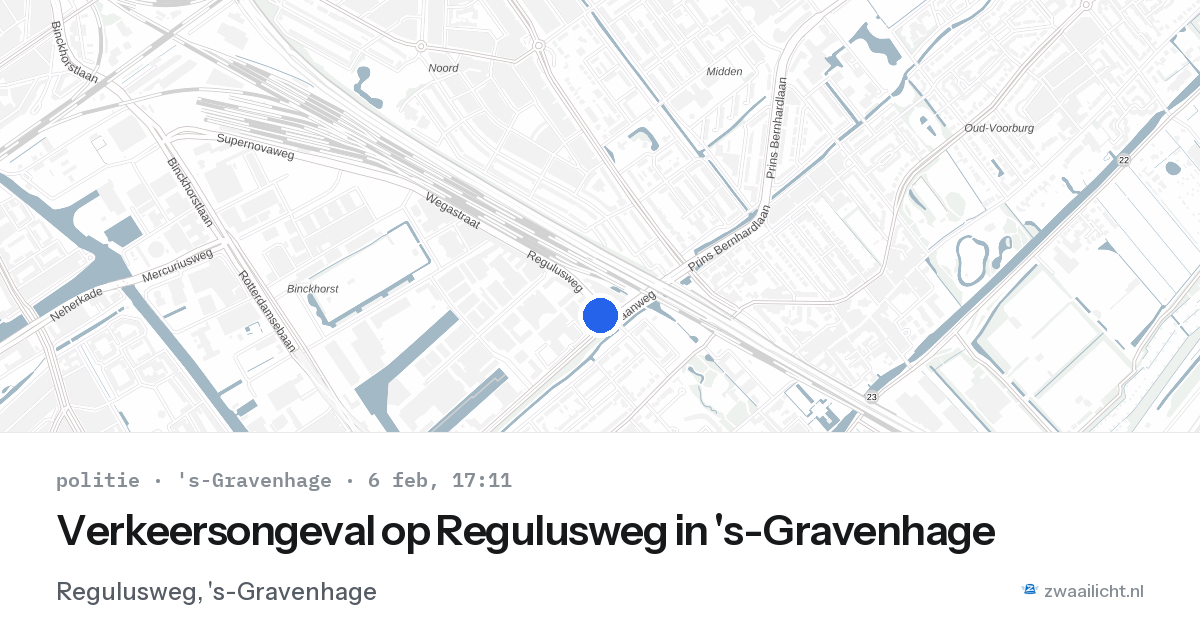 Verkeersongeval op Regulusweg in 's-Gravenhage — 6 feb 2026