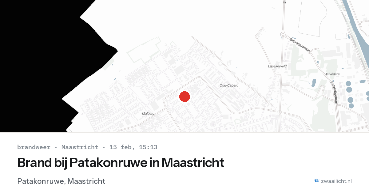 Brand bij Patakonruwe in Maastricht — 15 feb 2026