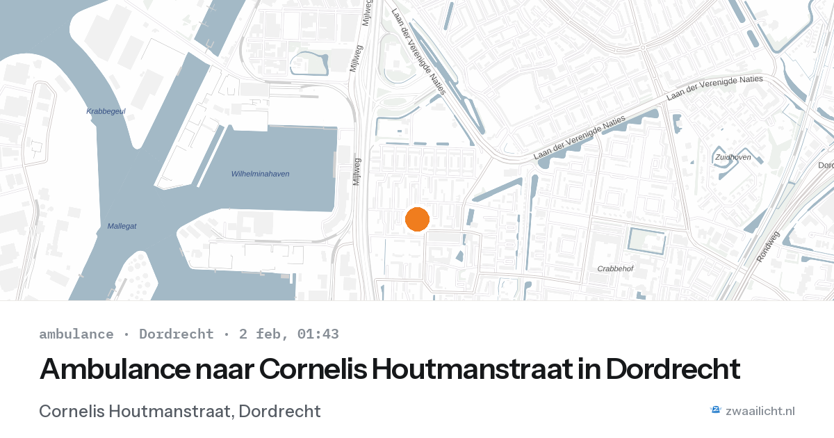 Ambulance naar Cornelis Houtmanstraat in Dordrecht — 2 feb 2026