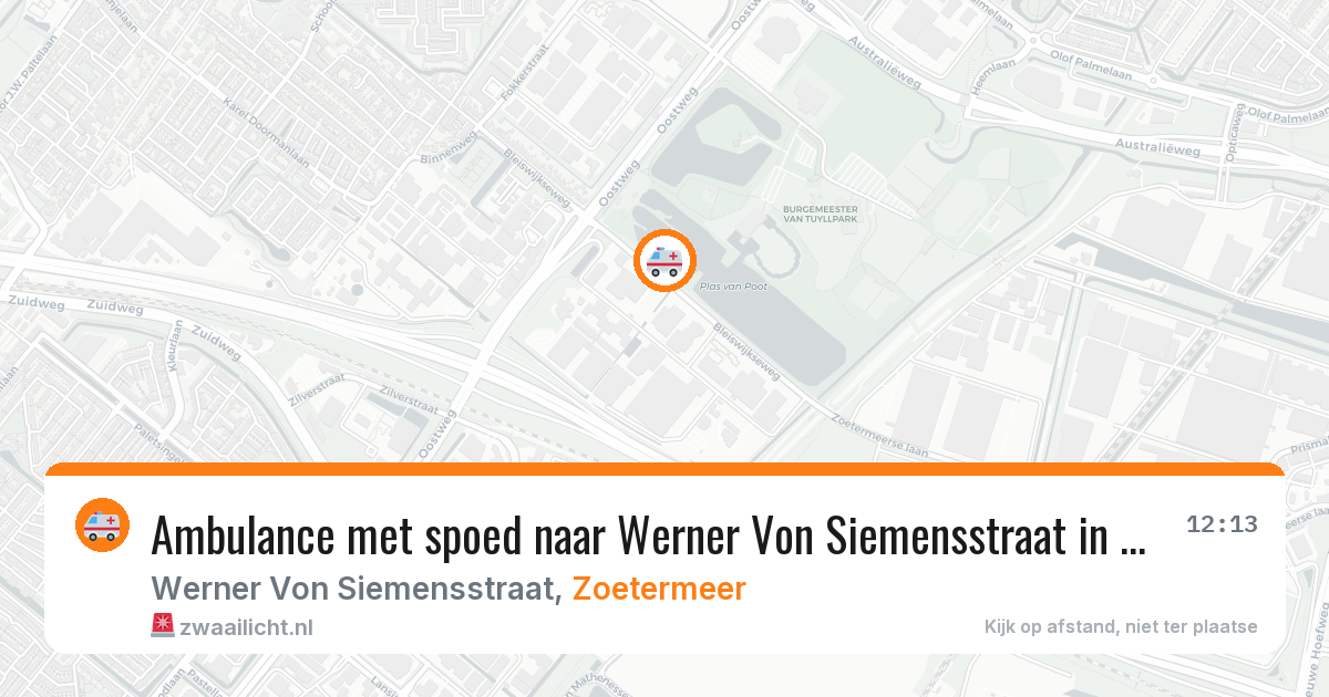 Ambulance met spoed naar Werner Von Siemensstraat in Zoetermeer — 29 mei 2026