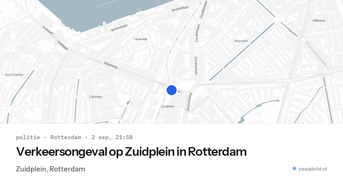 Verkeersongeval op Zuidplein in Rotterdam — 2 sep 2026