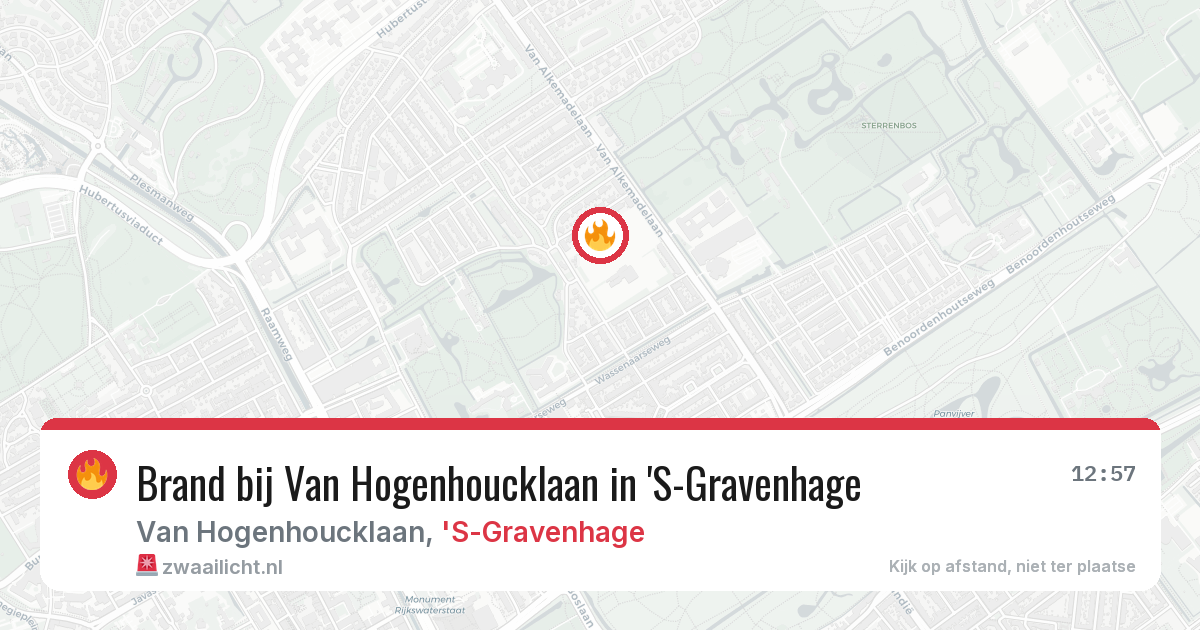 Brand bij Van Hogenhoucklaan in 'S-Gravenhage — 25 jun 2026