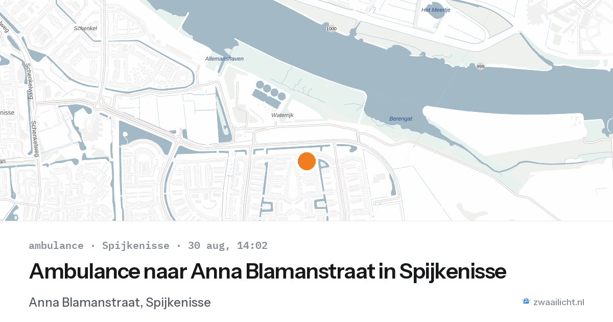 Ambulance naar Anna Blamanstraat in Spijkenisse — 30 aug 2026
