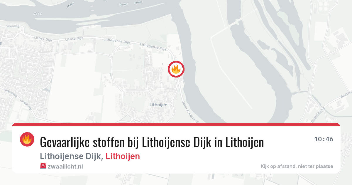 Gevaarlijke stoffen bij Lithoijense Dijk in Lithoijen — 10 mrt 2026