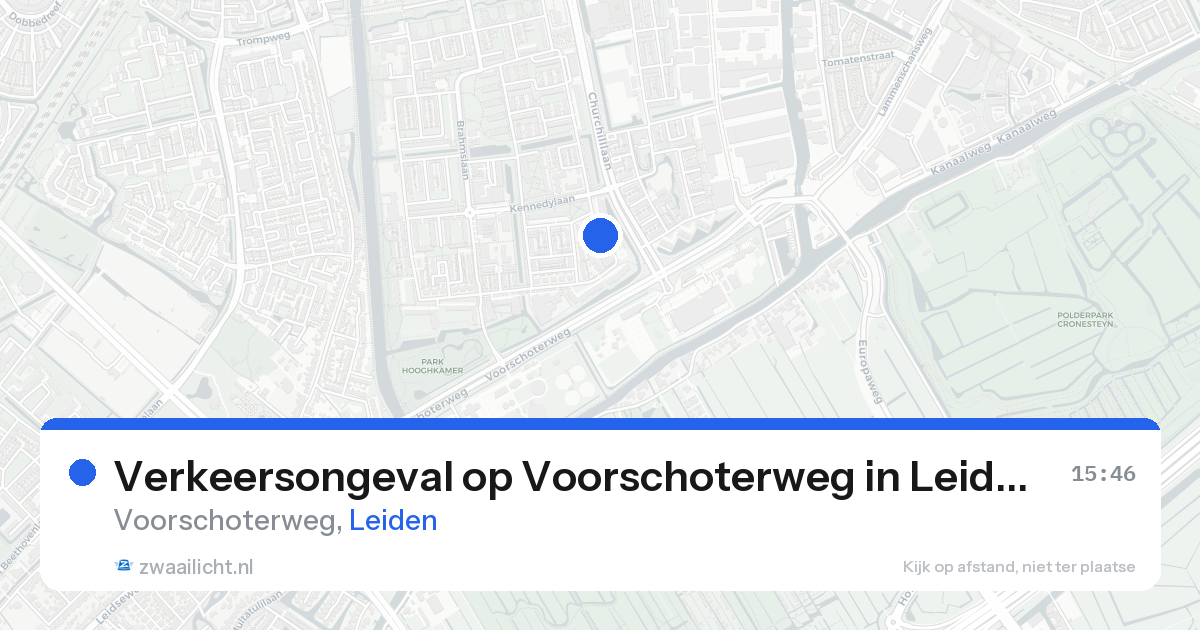 Verkeersongeval op Voorschoterweg in Leiden — 25 aug 2026