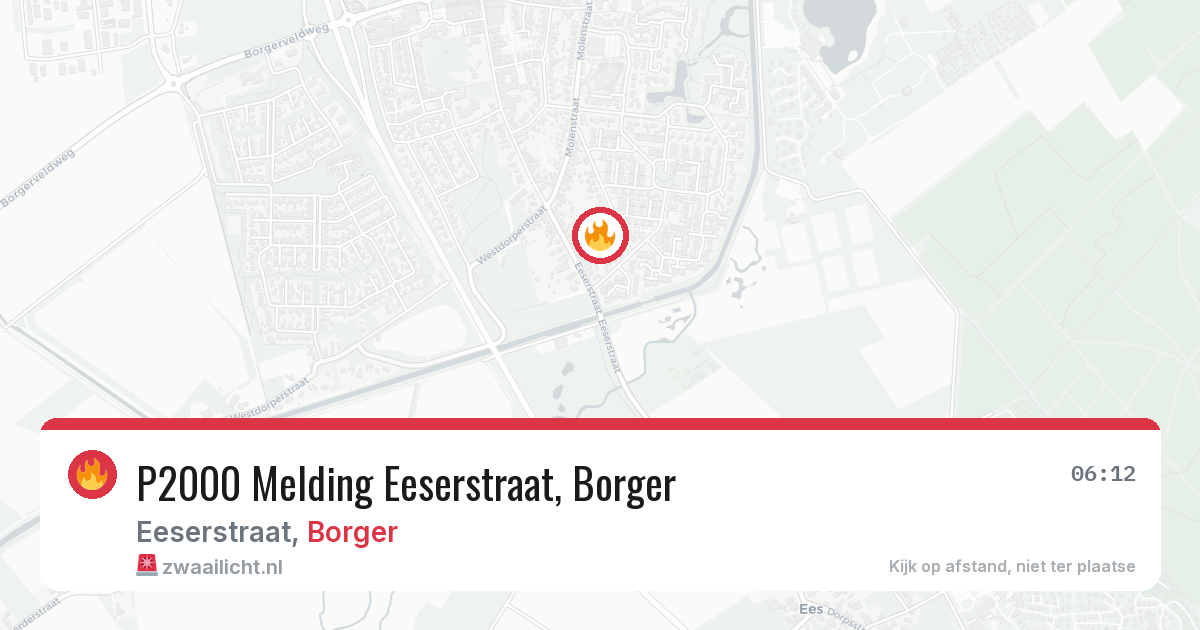 P2000 Melding Eeserstraat, Borger — 9 feb 2026