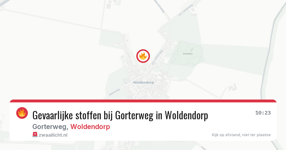 Gevaarlijke stoffen bij Gorterweg in Woldendorp — 29 apr 2026