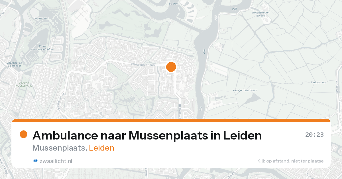 Ambulance naar Mussenplaats in Leiden — 19 aug 2026