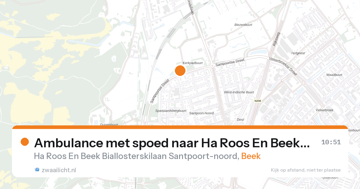 Ambulance met spoed naar Ha Roos En Beek Biallosterskilaan Santpoort-noord in Beek — 11 jun 2026