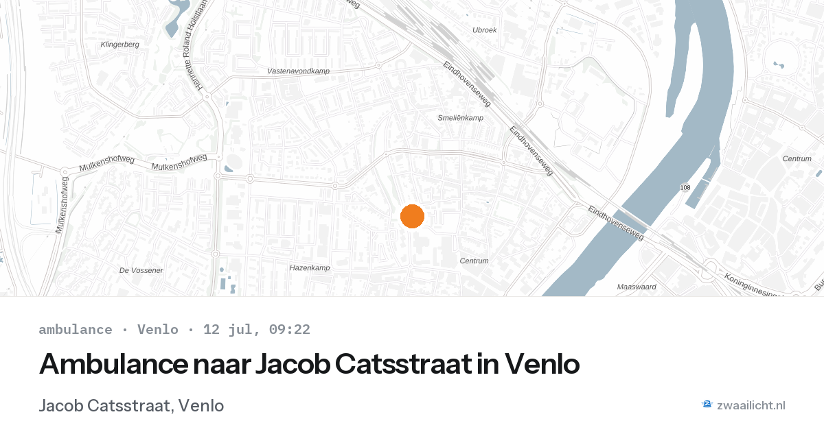 Ambulance naar Jacob Catsstraat in Venlo — 12 jul 2026