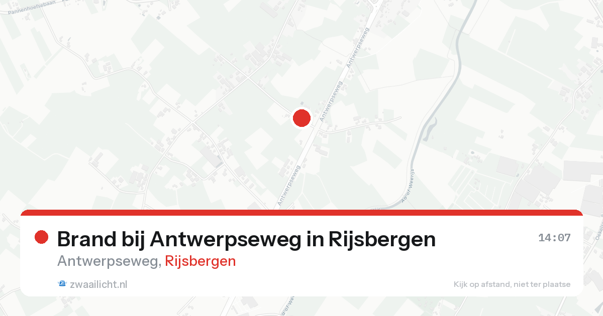 Brand bij Antwerpseweg in Rijsbergen — 14 aug 2026