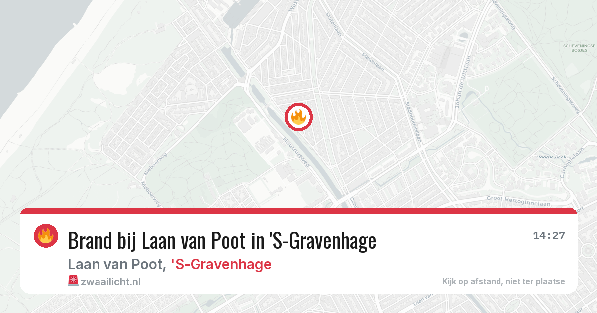 Brand bij Laan van Poot in 'S-Gravenhage — 2 aug 2026