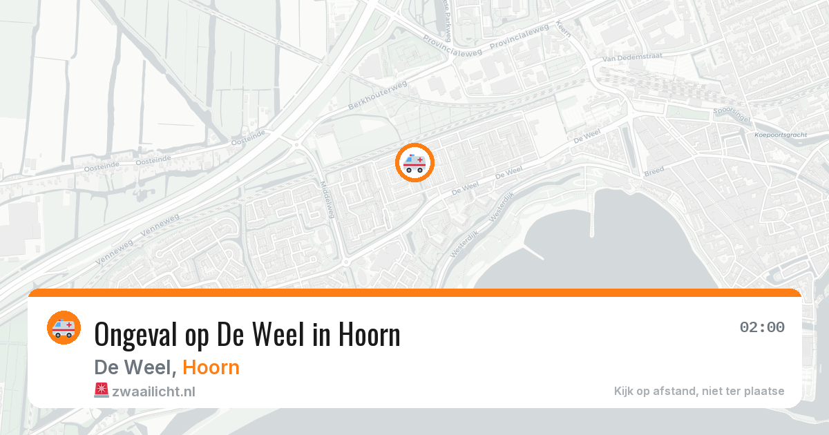 Ongeval op De Weel in Hoorn — 15 aug 2026
