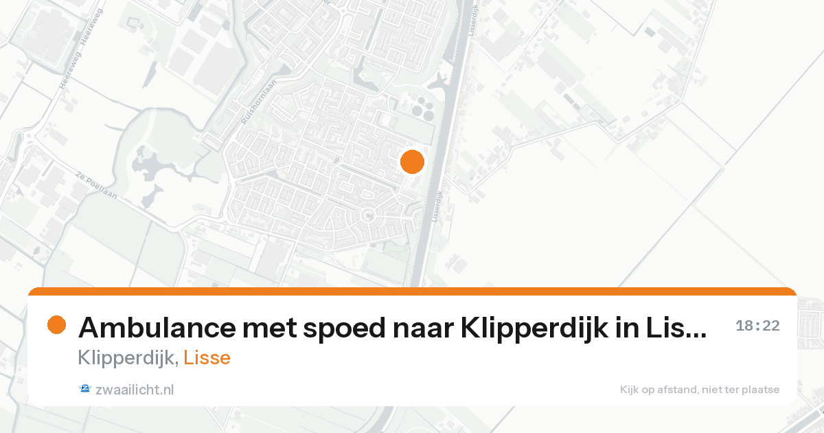 Ambulance met spoed naar Klipperdijk in Lisse — 24 aug 2026