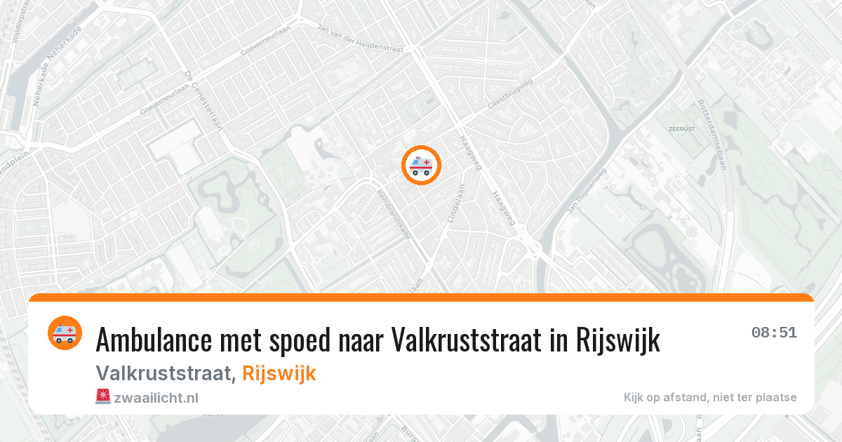 Ambulance met spoed naar Valkruststraat in Rijswijk — 16 mei 2026