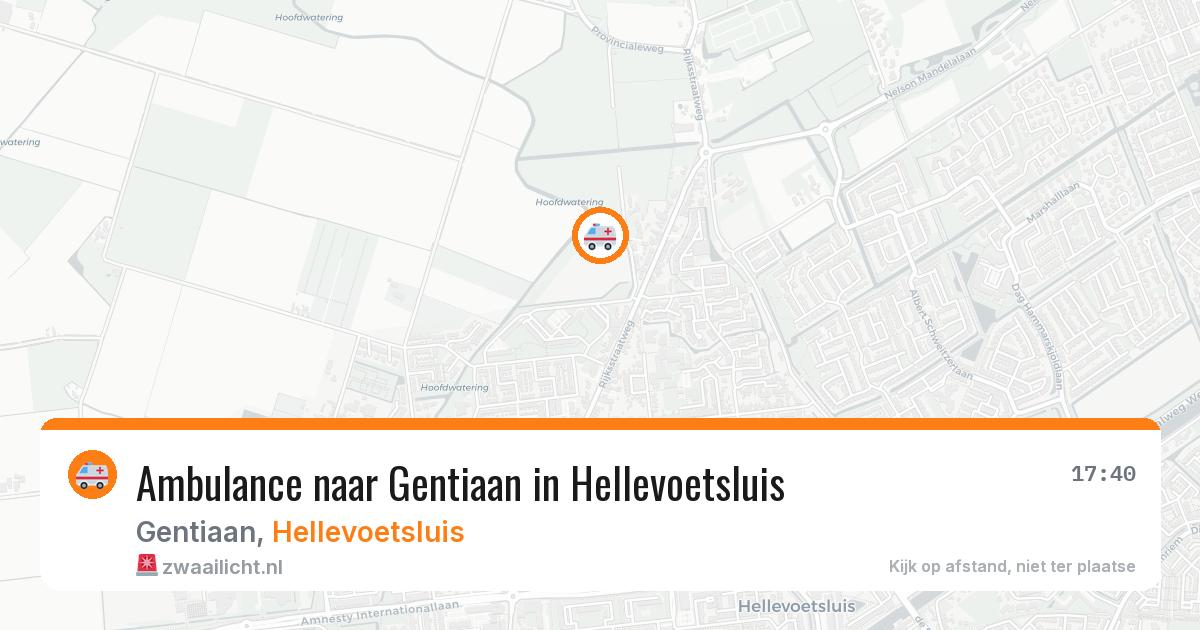 Ambulance naar Gentiaan in Hellevoetsluis — 3 aug 2026