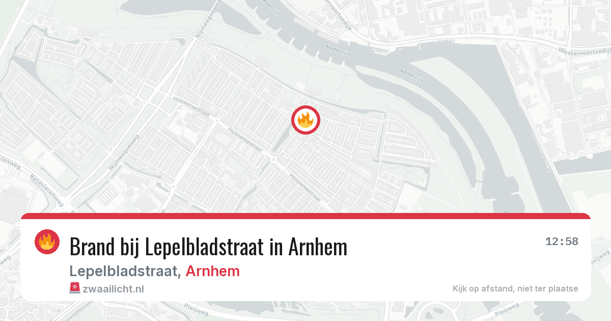 Brand bij Lepelbladstraat in Arnhem — 3 aug 2026