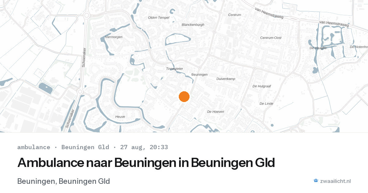Ambulance naar Beuningen in Beuningen Gld — 27 aug 2026