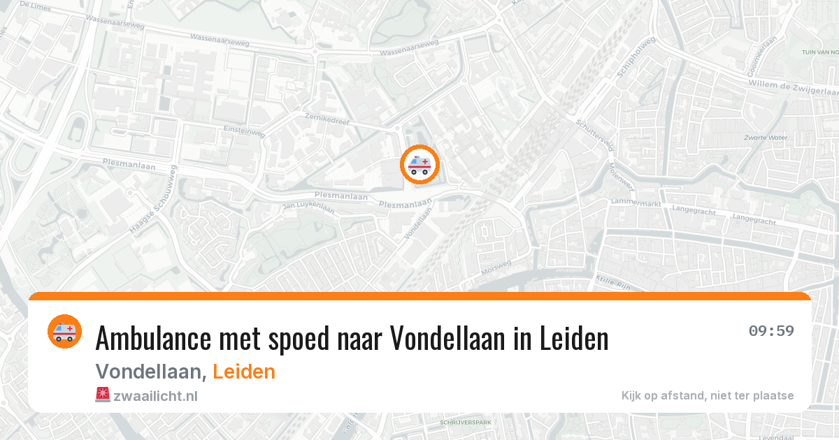 Ambulance met spoed naar Vondellaan in Leiden — 1 jun 2026