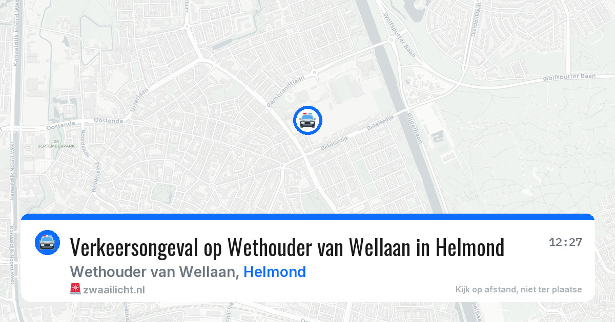 Verkeersongeval op Wethouder van Wellaan in Helmond — 25 mei 2026
