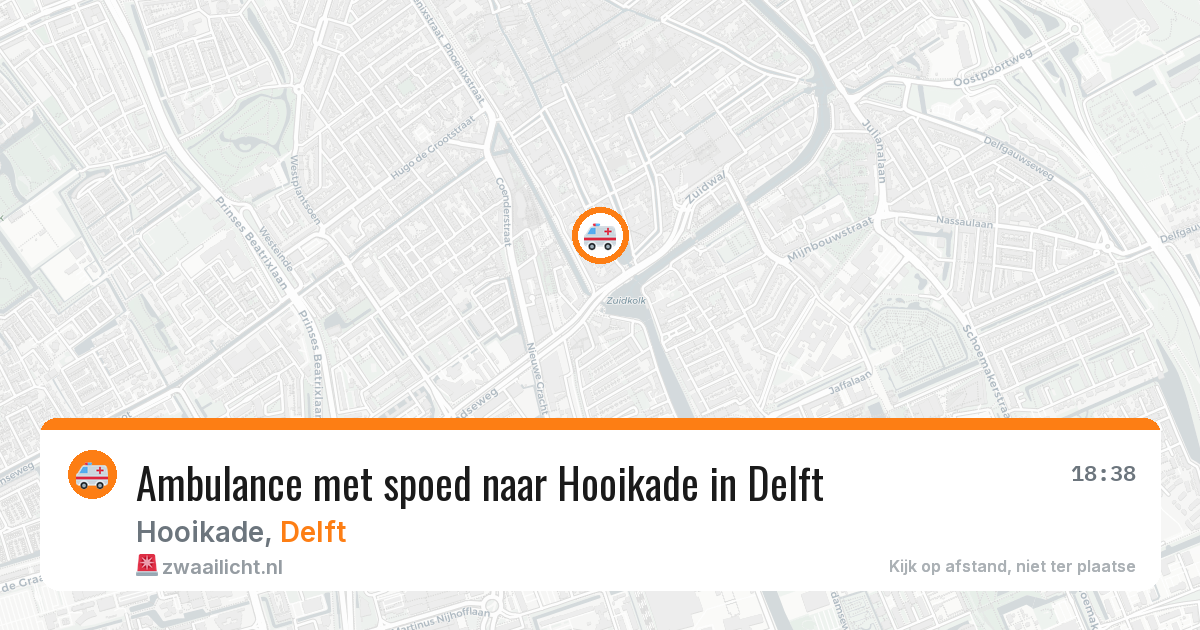 Ambulance met spoed naar Hooikade in Delft — 17 apr 2026