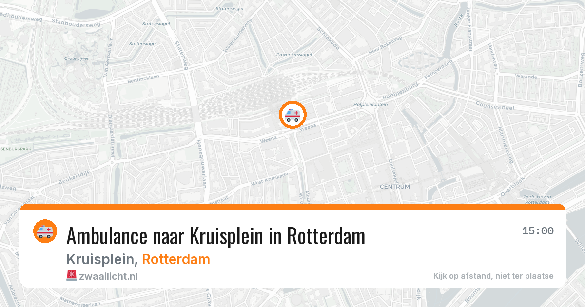 Ambulance naar Kruisplein in Rotterdam — 14 aug 2026