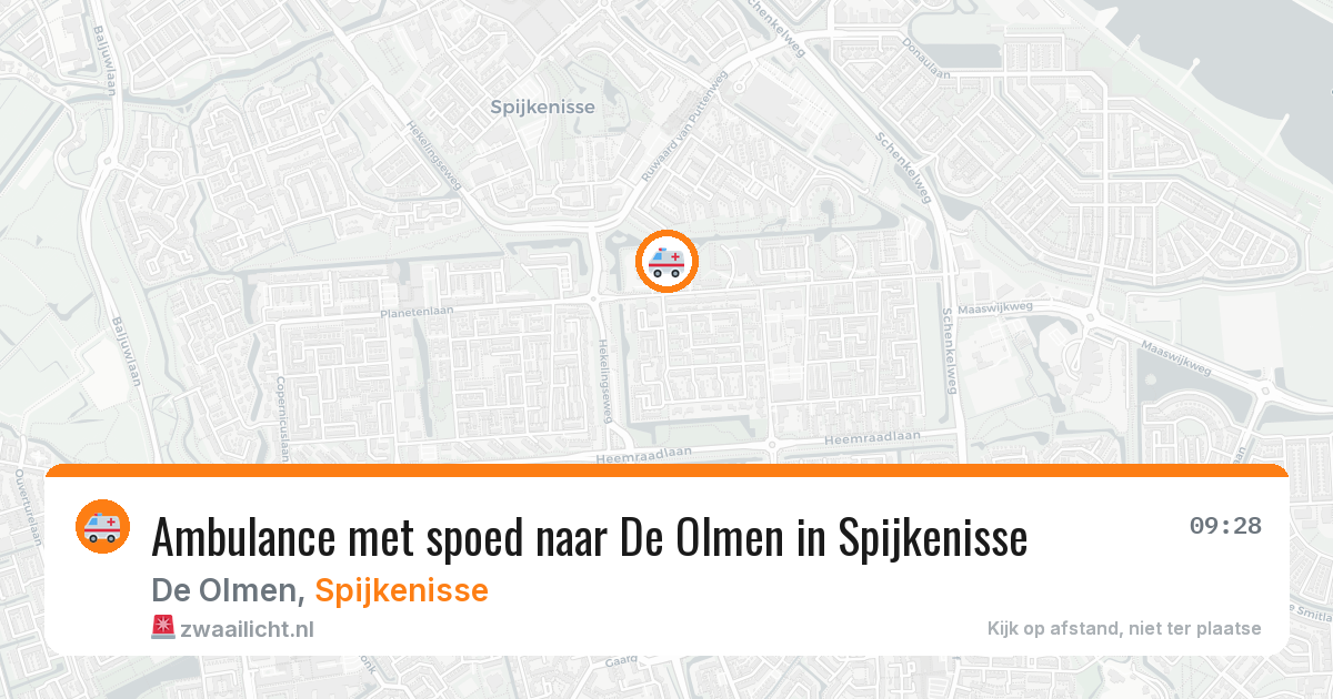 Ambulance met spoed naar De Olmen in Spijkenisse — 1 jul 2026