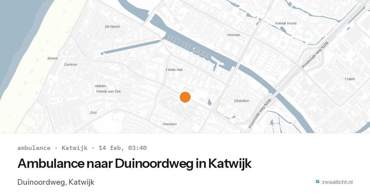 Ambulance naar Duinoordweg in Katwijk — 14 feb 2026