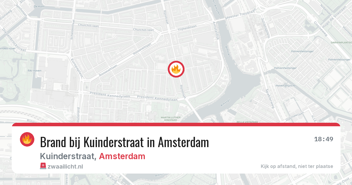 Brand bij Kuinderstraat in Amsterdam — 8 aug 2026