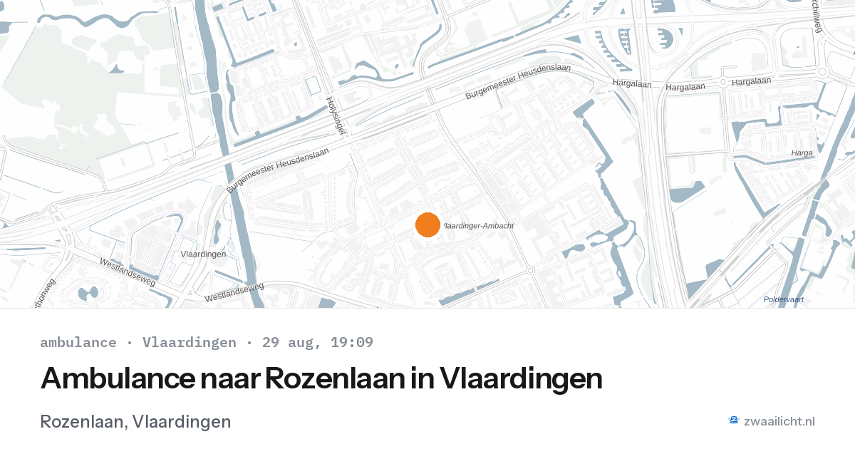 Ambulance naar Rozenlaan in Vlaardingen — 29 aug 2026