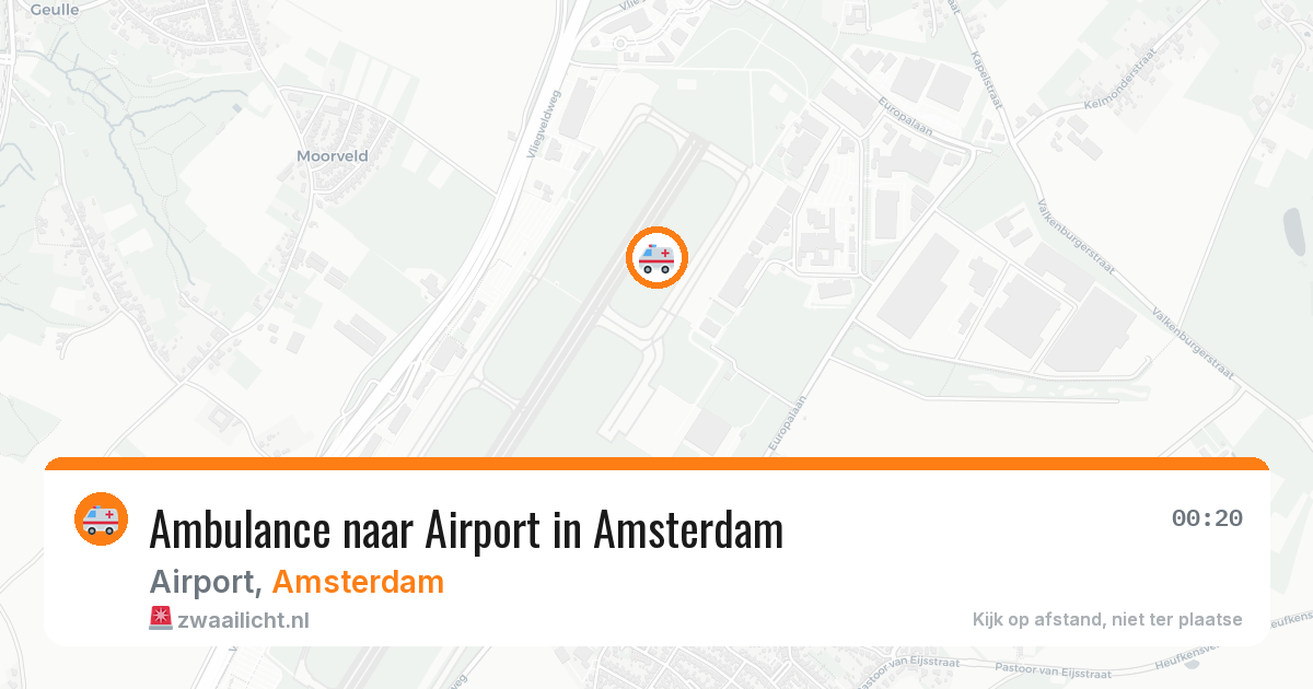 Ambulance naar Airport in Amsterdam — 11 aug 2026