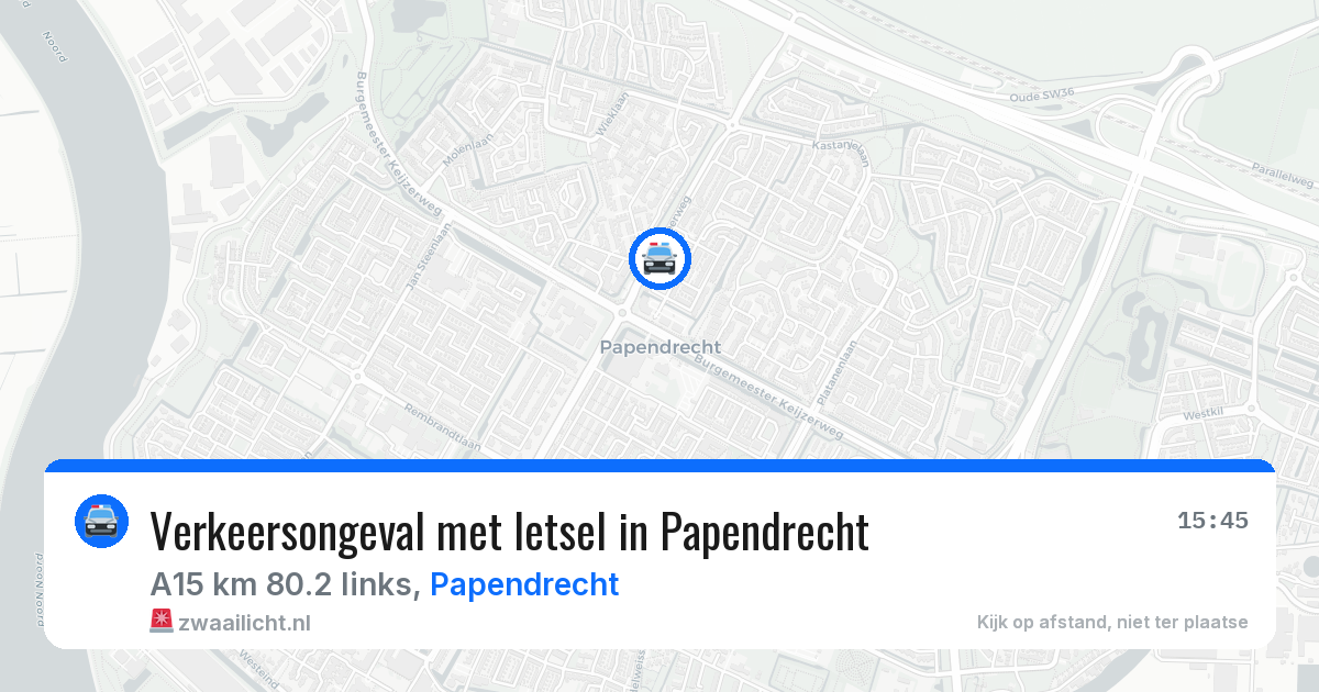 Verkeersongeval met letsel in Papendrecht — 15 mrt 2026